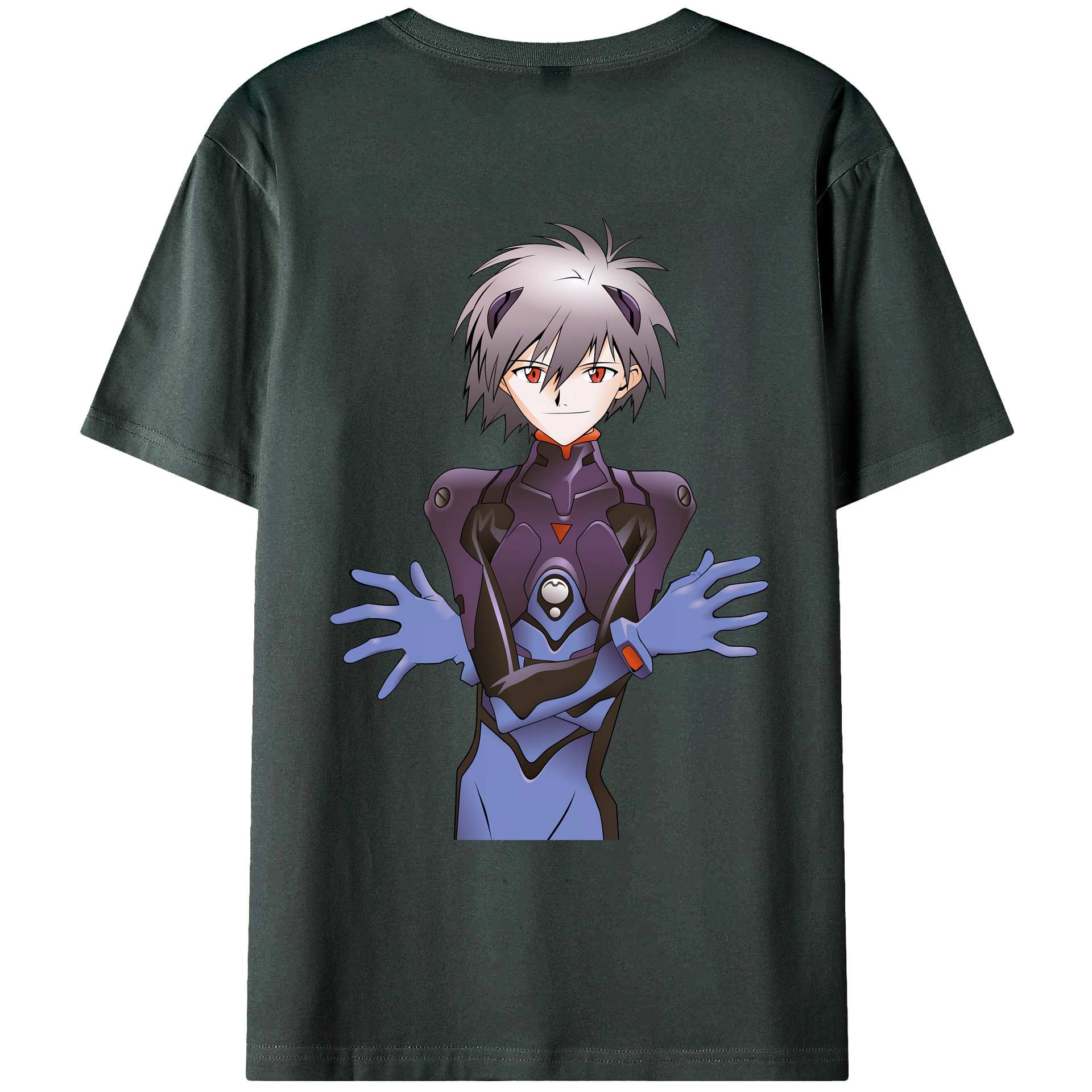 （画像用） EVA 新世紀エヴァンゲリオン 綿100％ メンズ半袖Tシャツ（バックプリント） 通気性